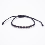 Silver Beads Bracelet in Black