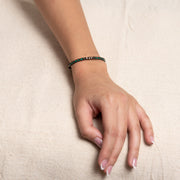 Turquoise and Silver Beads Bracelet in Brown