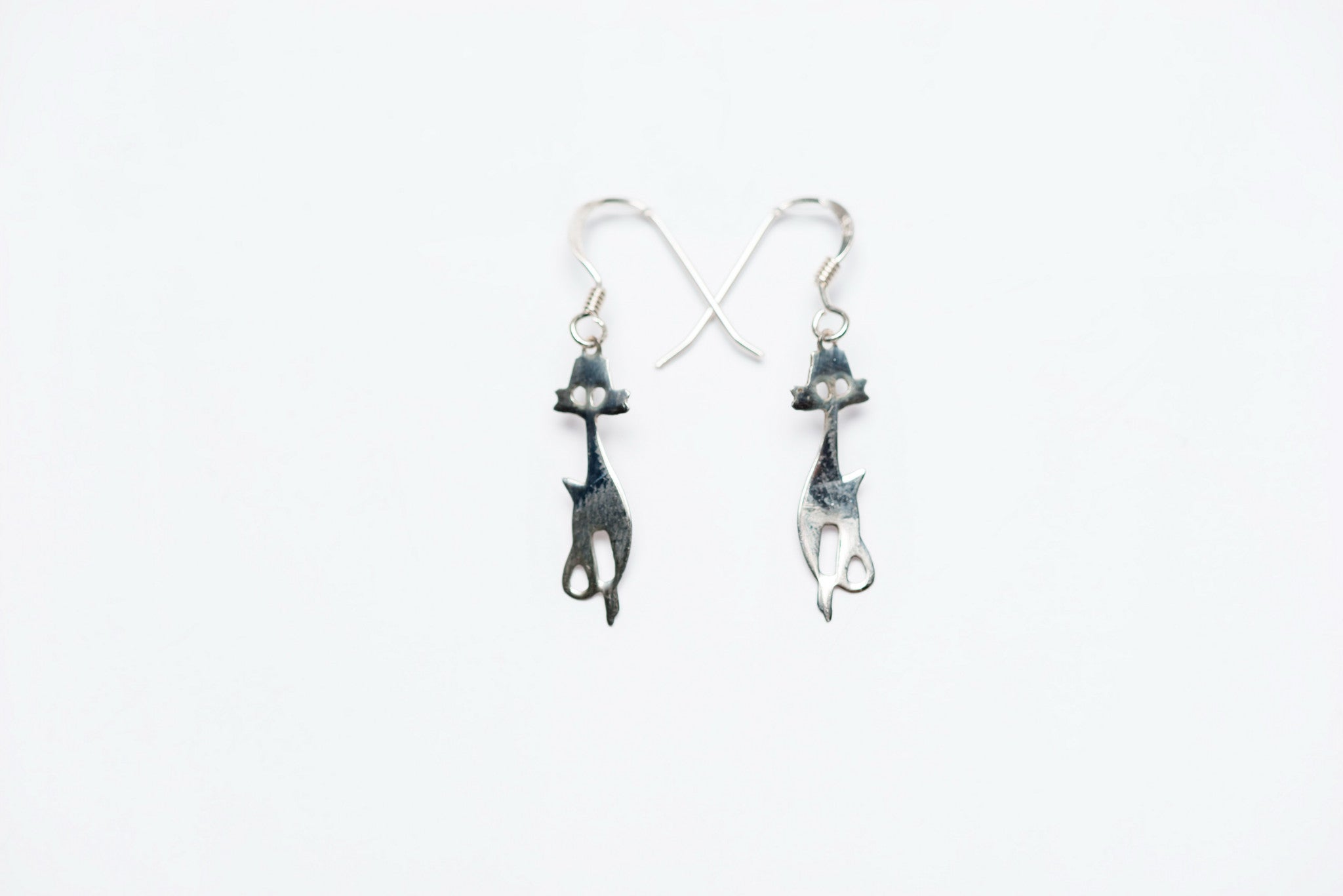 Sterling Silver Thai Dangle Earrings Cool Cats