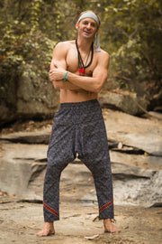 Thai Clovers Prints Hill Tribe Fabric Slim Cut Harem Pants