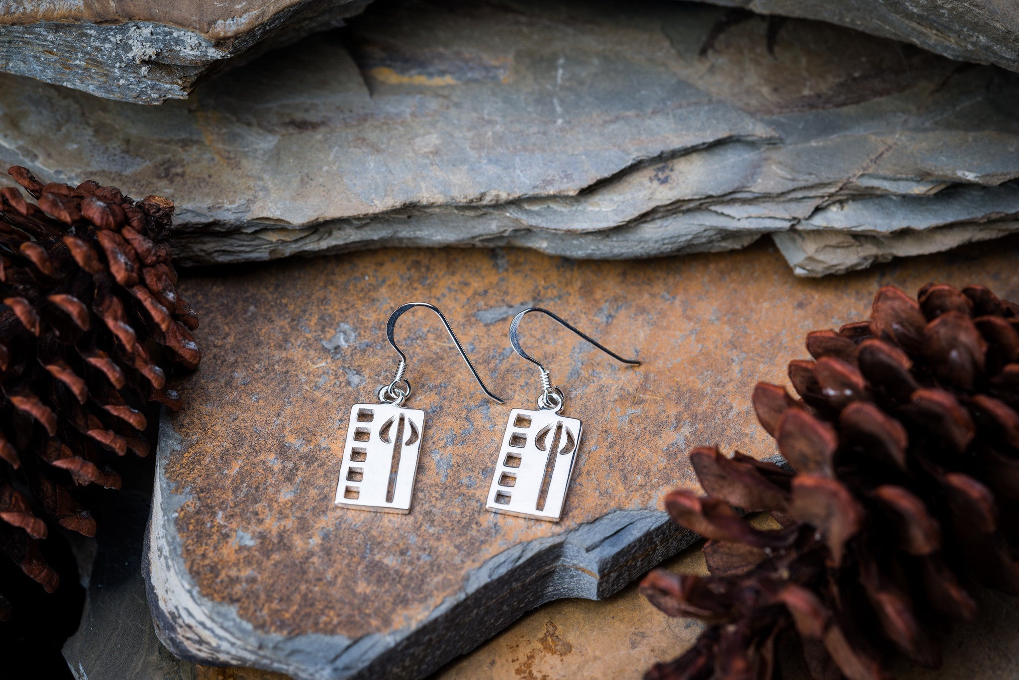Sterling Silver Thai Earrings Poppy Cube