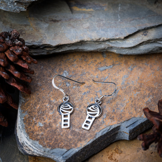 Thai Sterling Silver Earrings Celtic Knot Cube