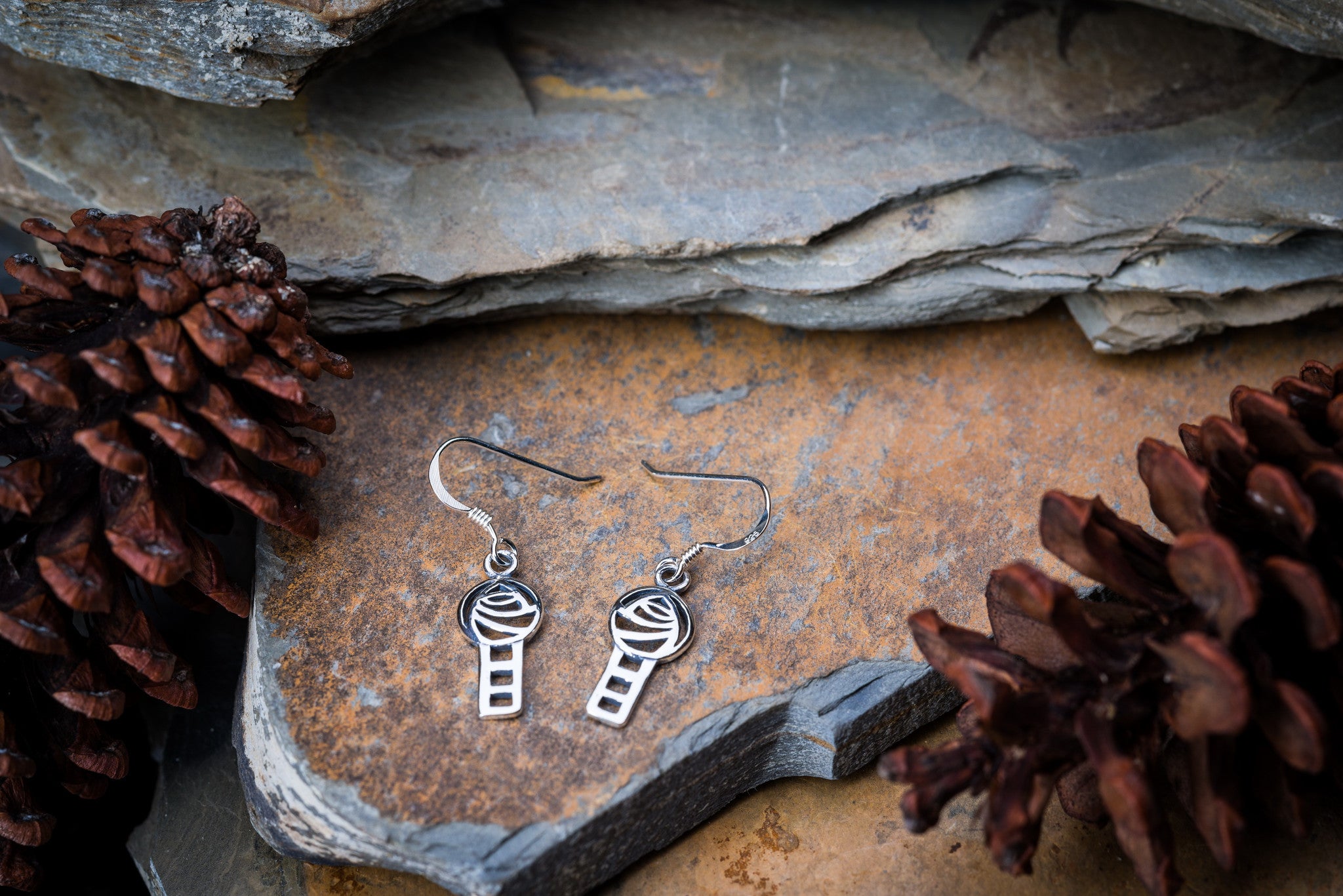Thai Sterling Silver Earrings Celtic Knot Cube
