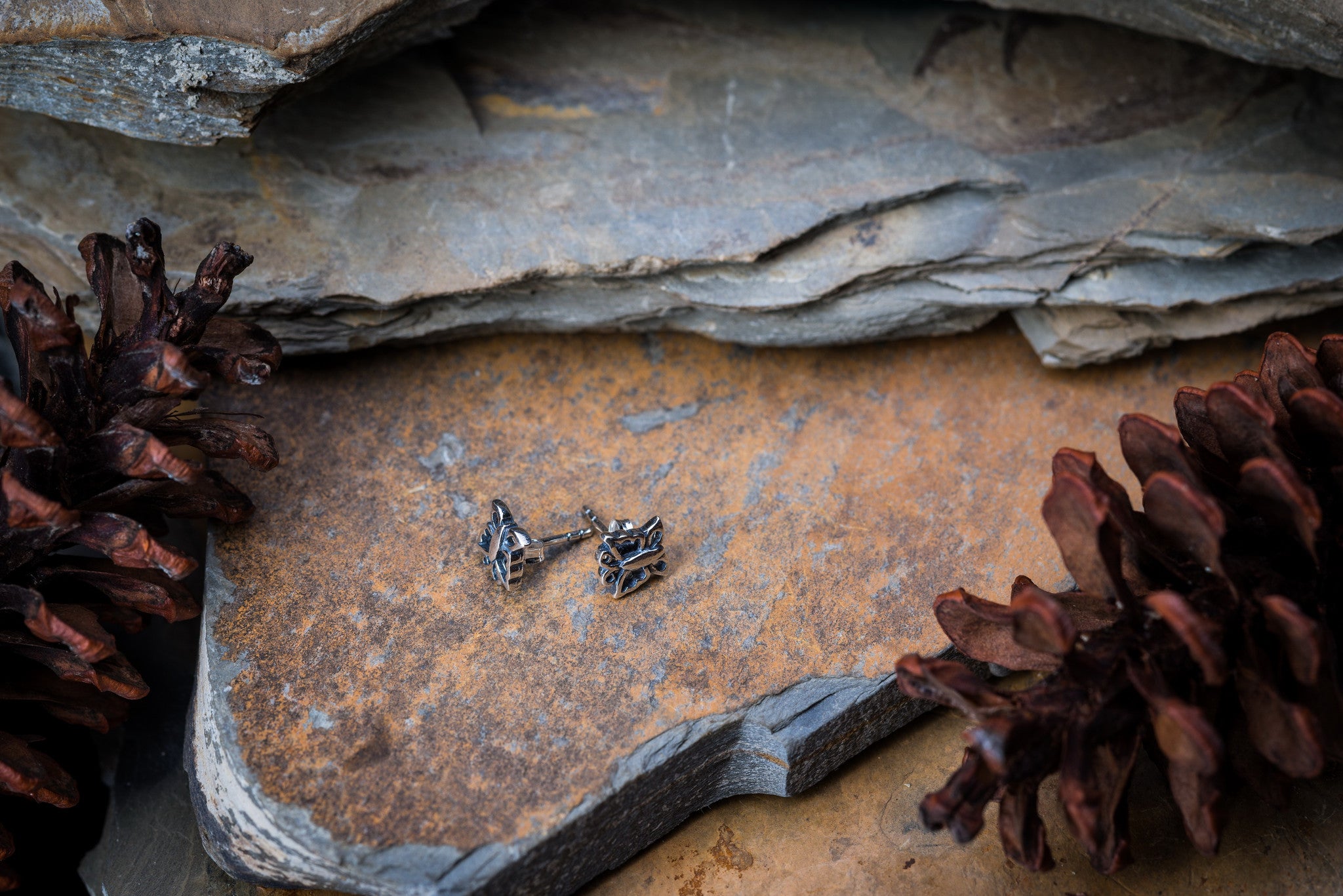 Sterling Silver Thai Stud Earrings Butterfly