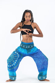 Tribal Chakras Women's Harem Pants in Blue