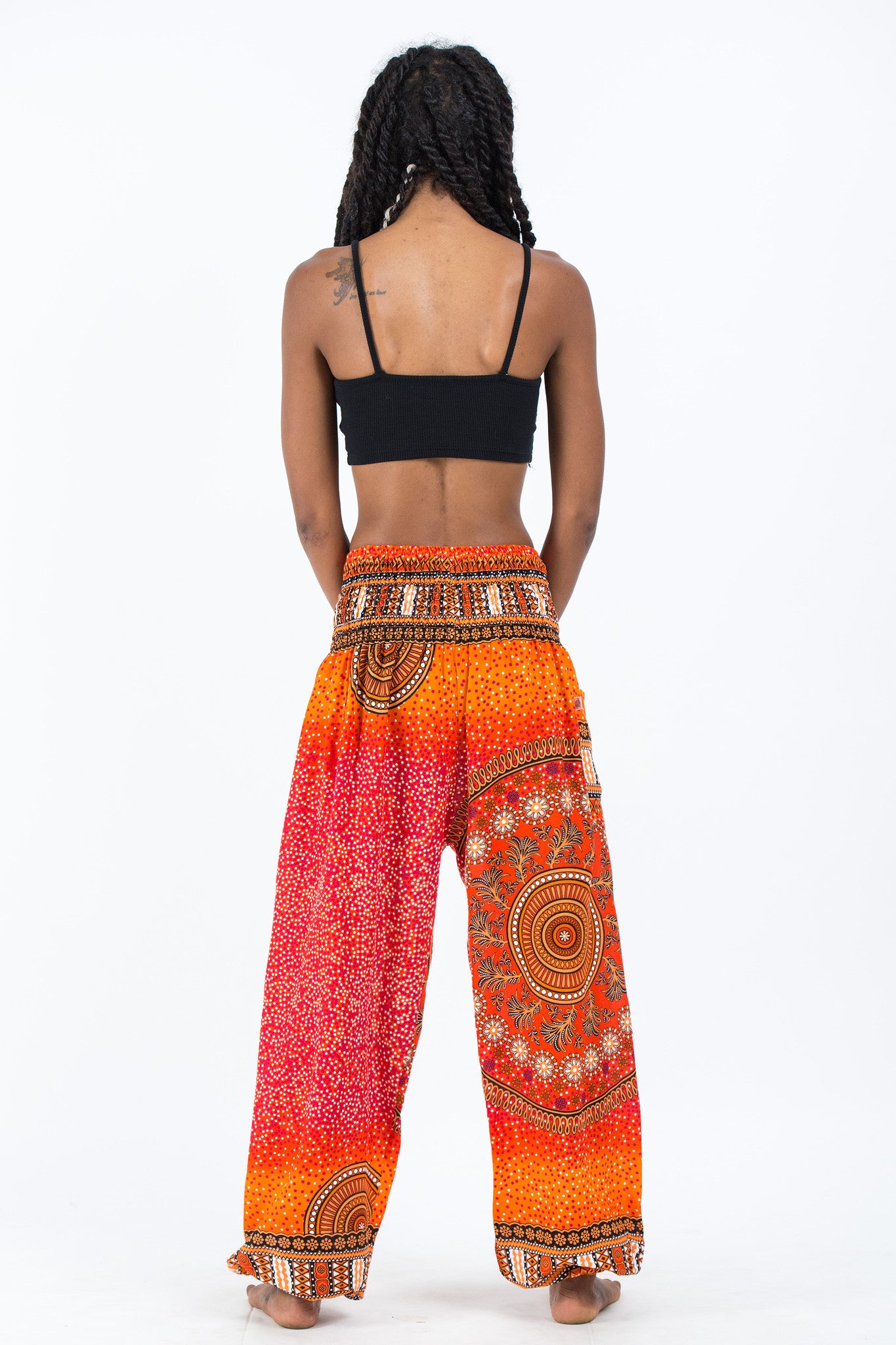Tribal Chakras Women's Harem Pants in Orange