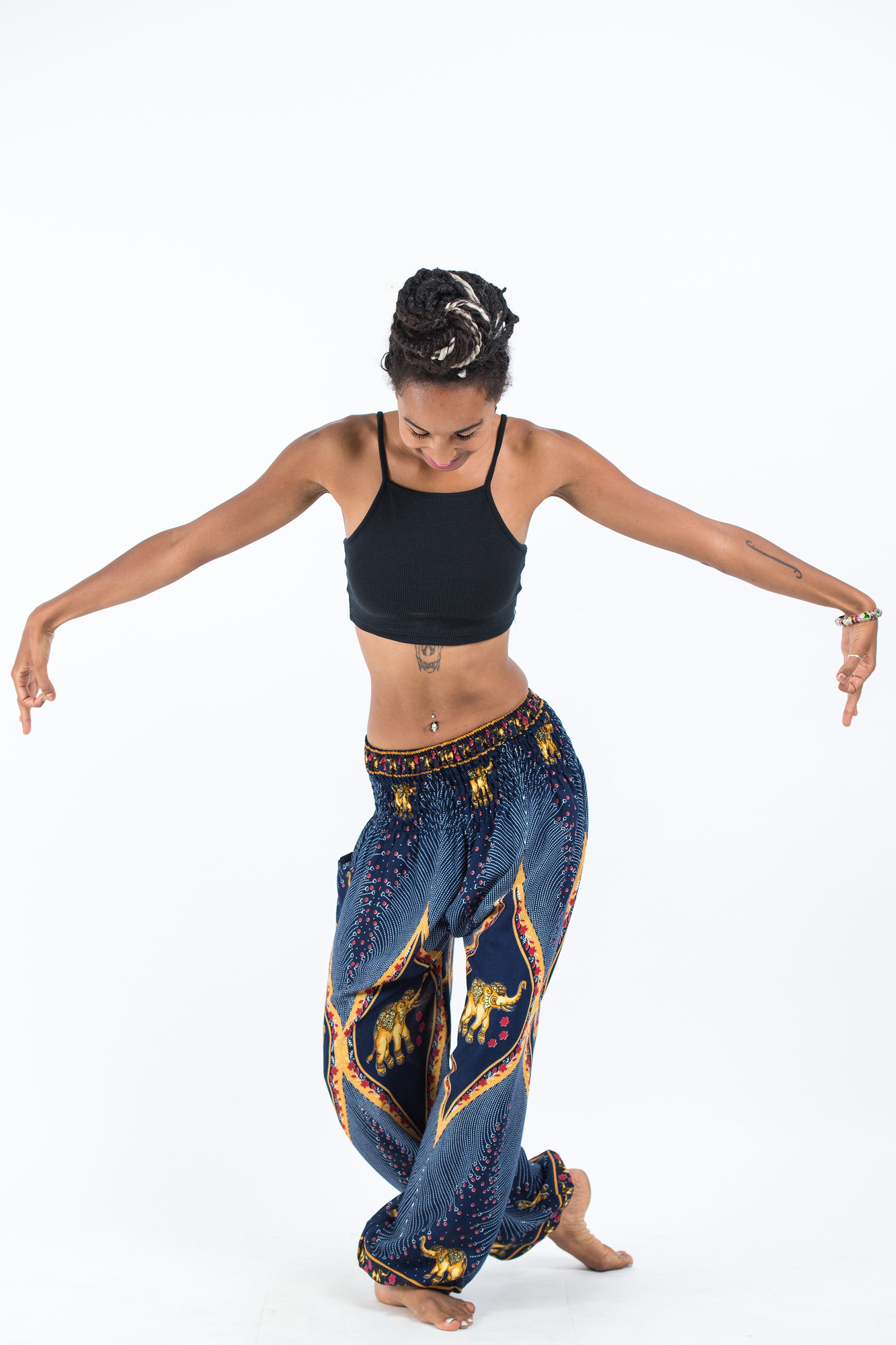 Peacock Elephant Women's Elephant Pants in Blue