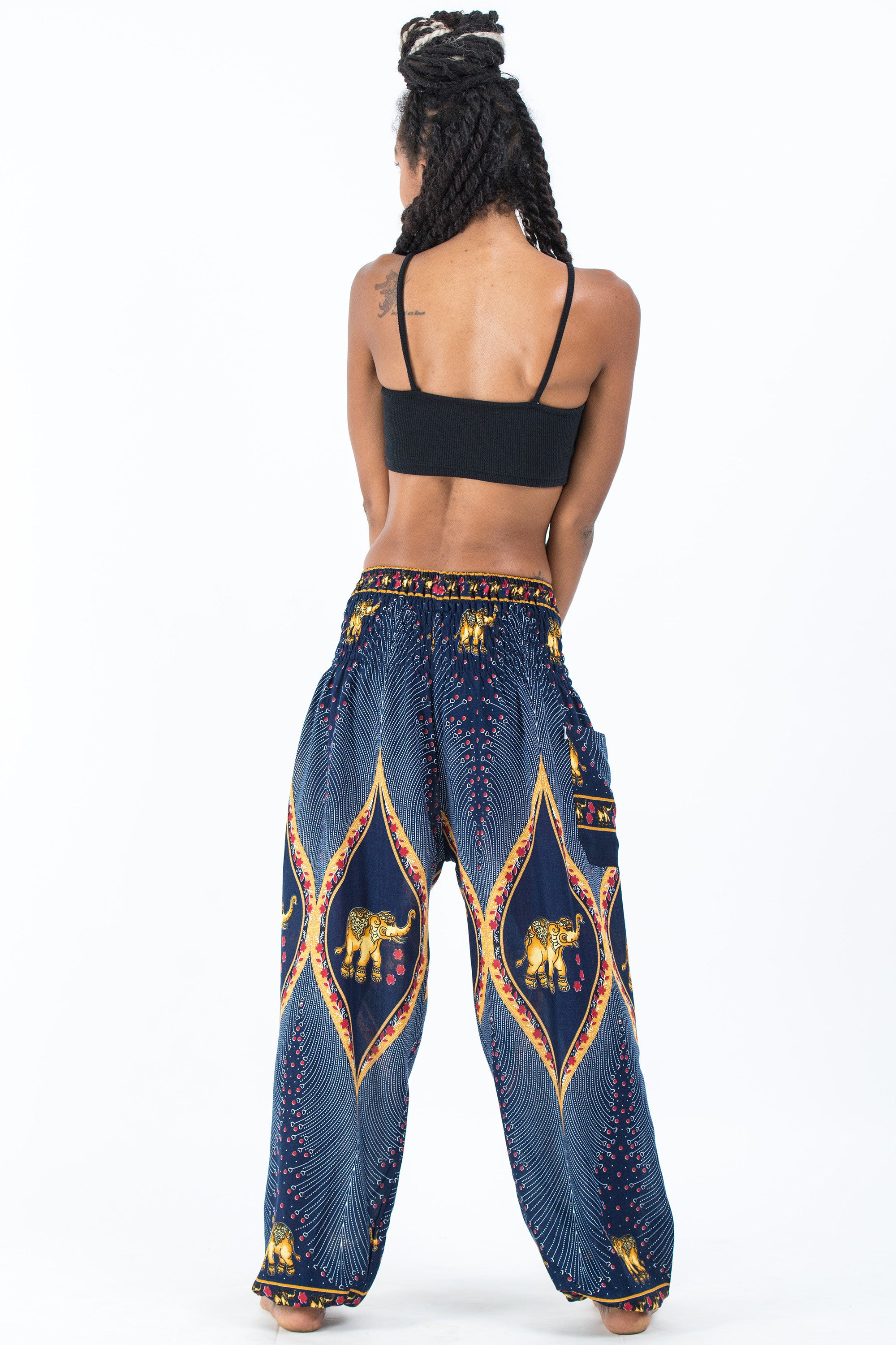 Peacock Elephant Women's Elephant Pants in Blue