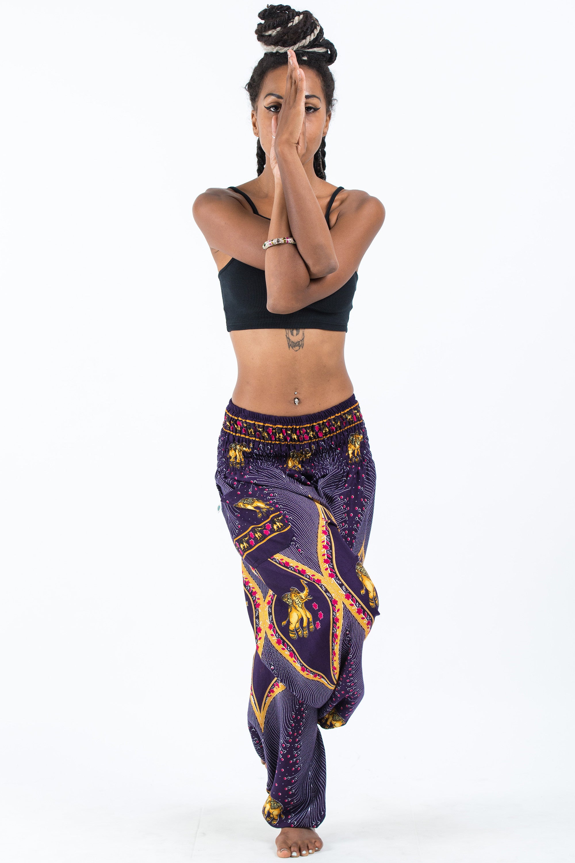 Peacock Elephant Women's Elephant Pants in Purple