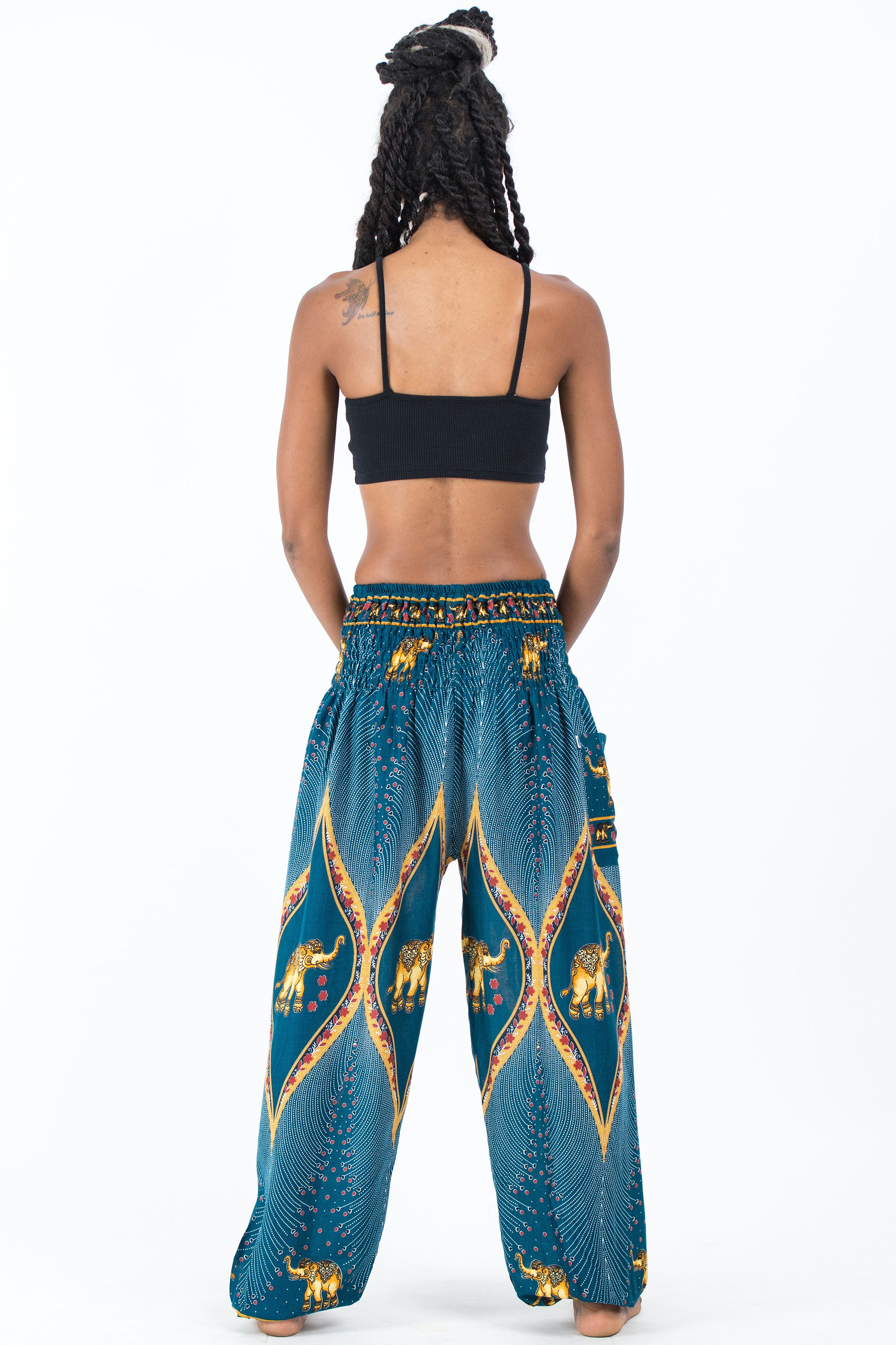 Peacock Elephant Women's Elephant Pants in Turquoise