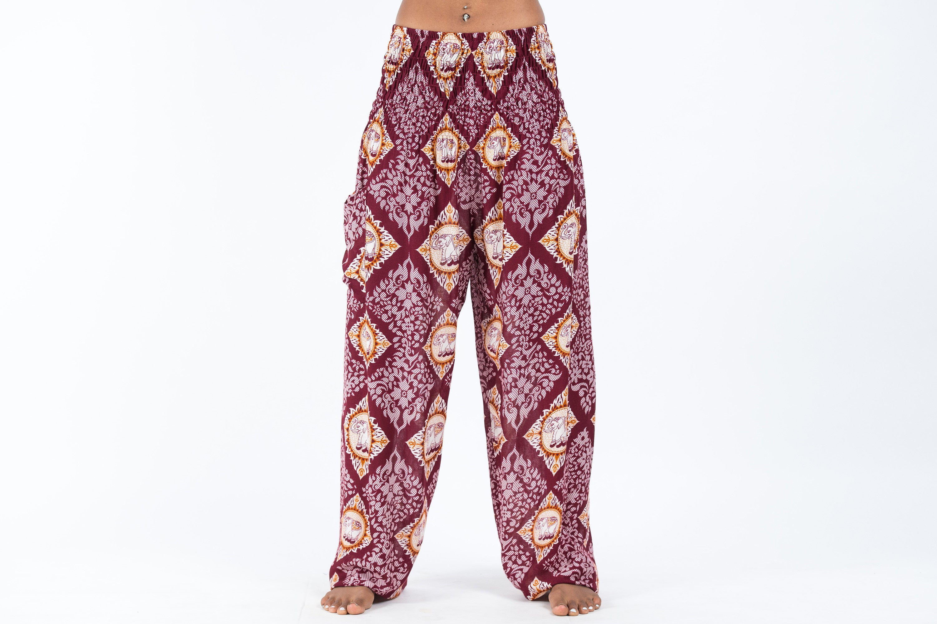 Diamond Elephant Women's Elephant Pants in Red