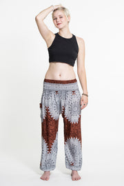 Marble Mandalas Women's Harem Pants in Brown