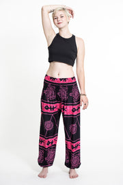 Turtle Print Women's Harem Pants in Pink