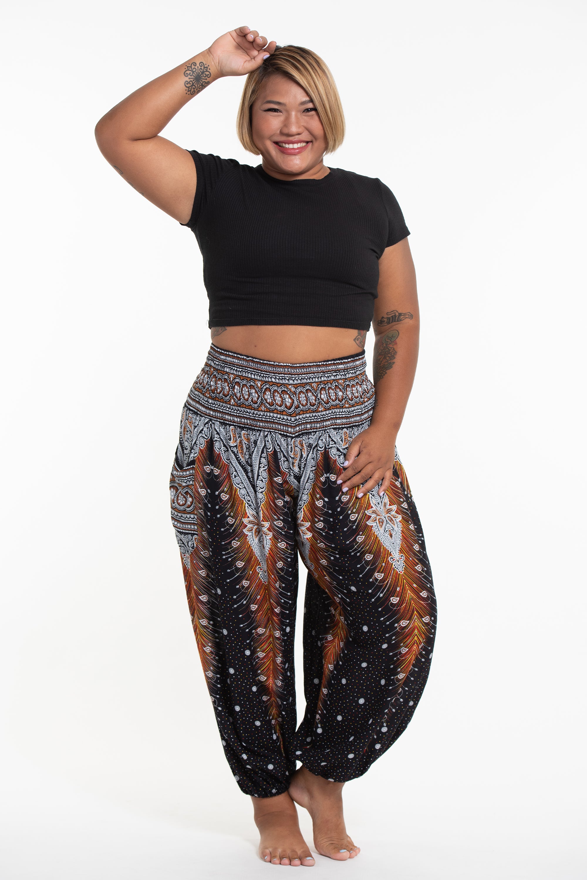 Dogtooth Print Harem Trousers – Topsy Curvy Ltd