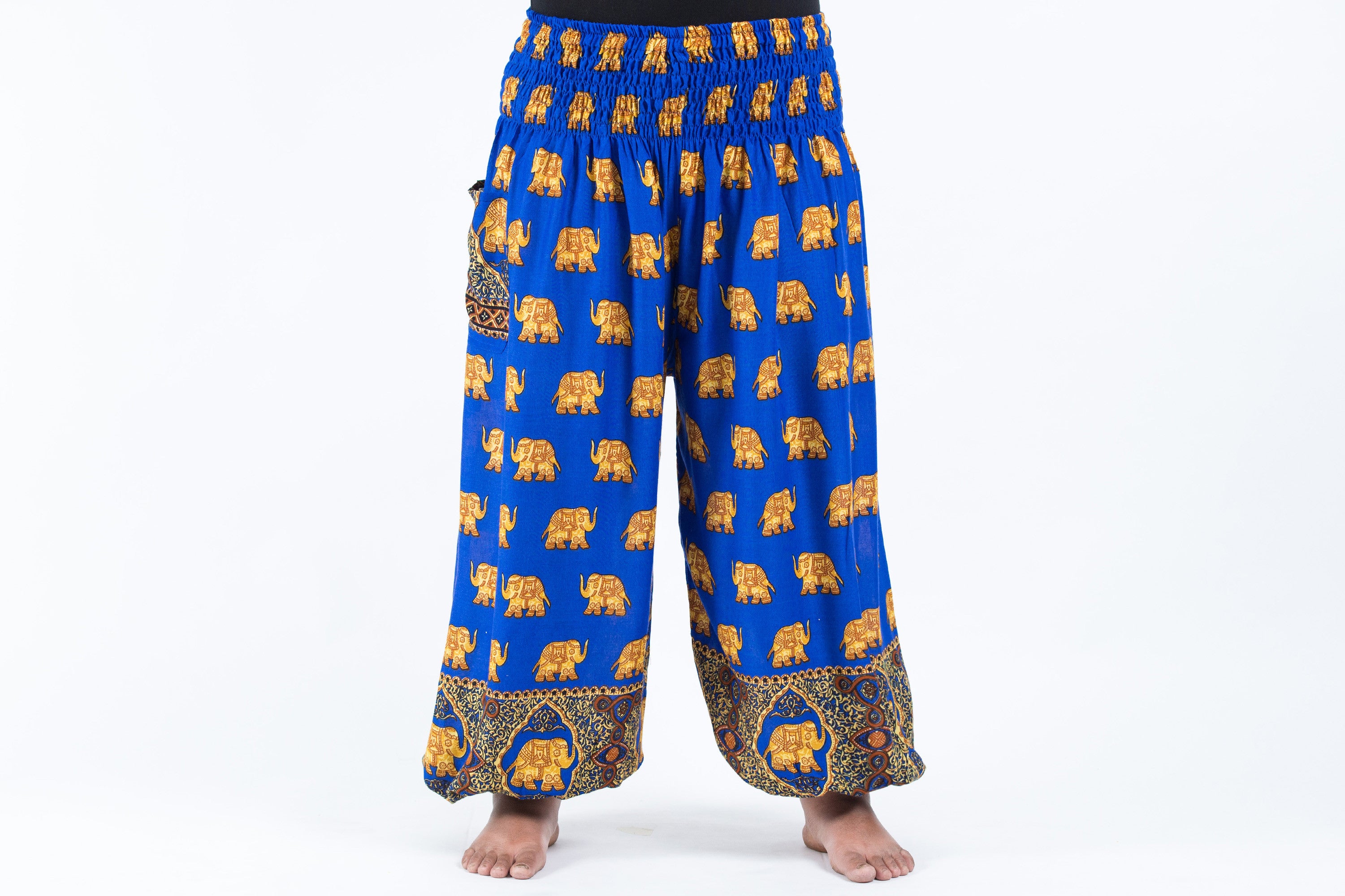 Plus Size Golden Elephant Women's Elephant Pants in Blue