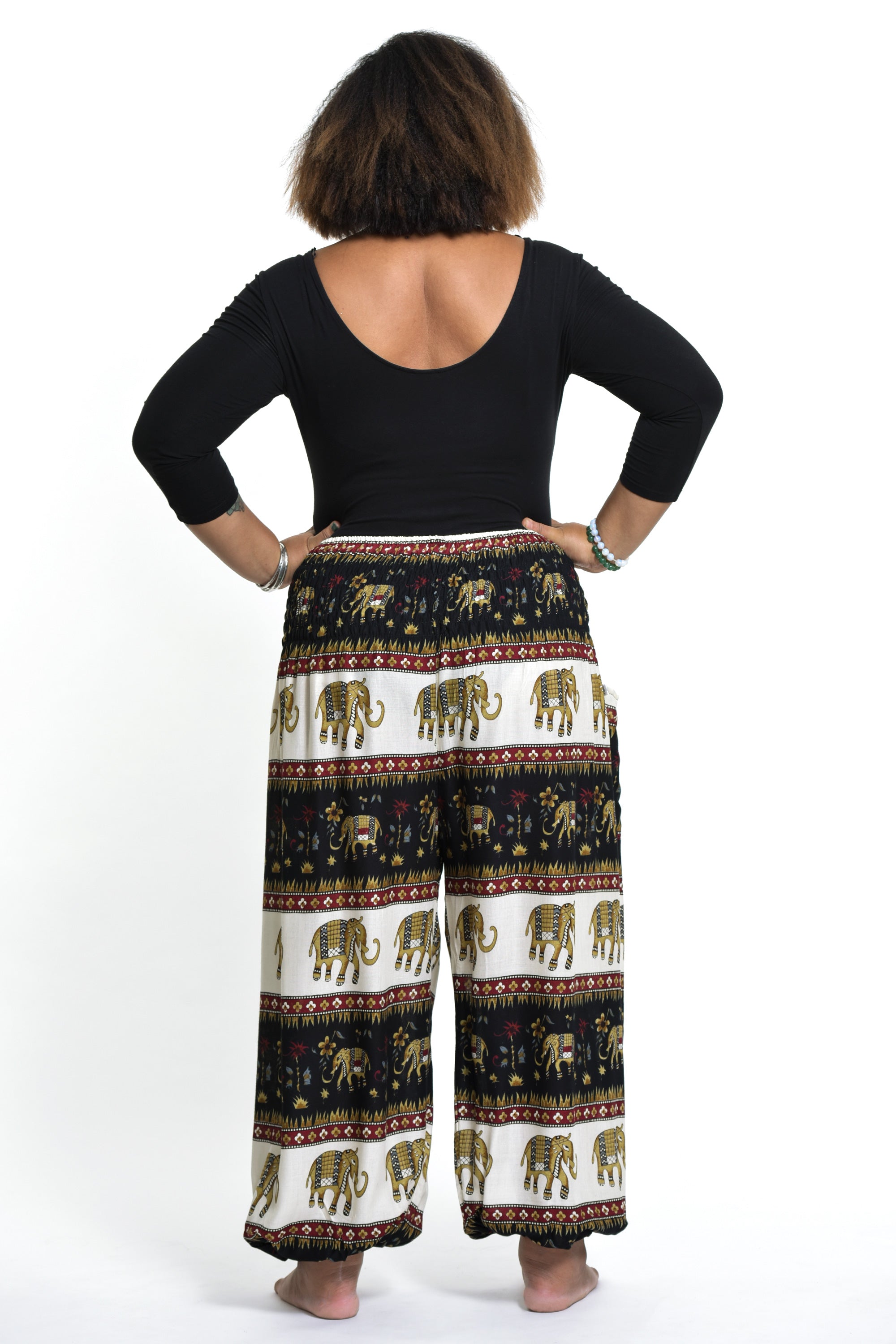 Plus Size Elephant Bliss Women's Elephant Pants in Black