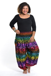 Plus Size Rainbow Elephant Women's Elephant Pants in Purple