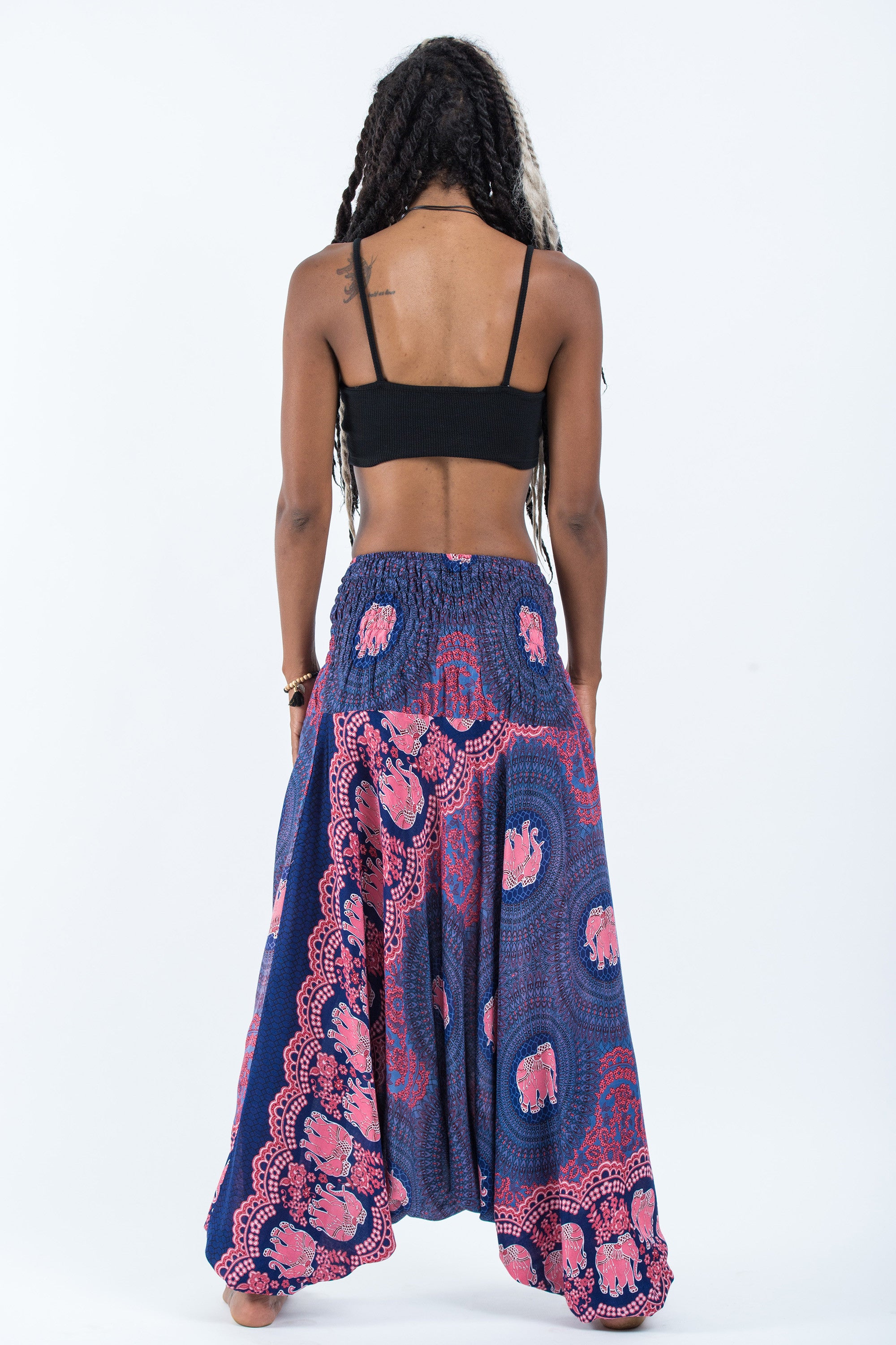 Mandala Elephant 2-in-1 Jumpsuit Elephant Pants in Blue