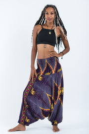 Peacock Elephant 2-in-1 Jumpsuit Elephant Pants in Purple