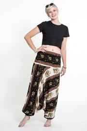 Elephant Bliss 2-in-1 Jumpsuit Elephant Pants in Black