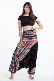 Triangles 2-in-1 Jumpsuit Harem Pants in Black