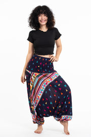 Triangles 2-in-1 Jumpsuit Harem Pants in Navy