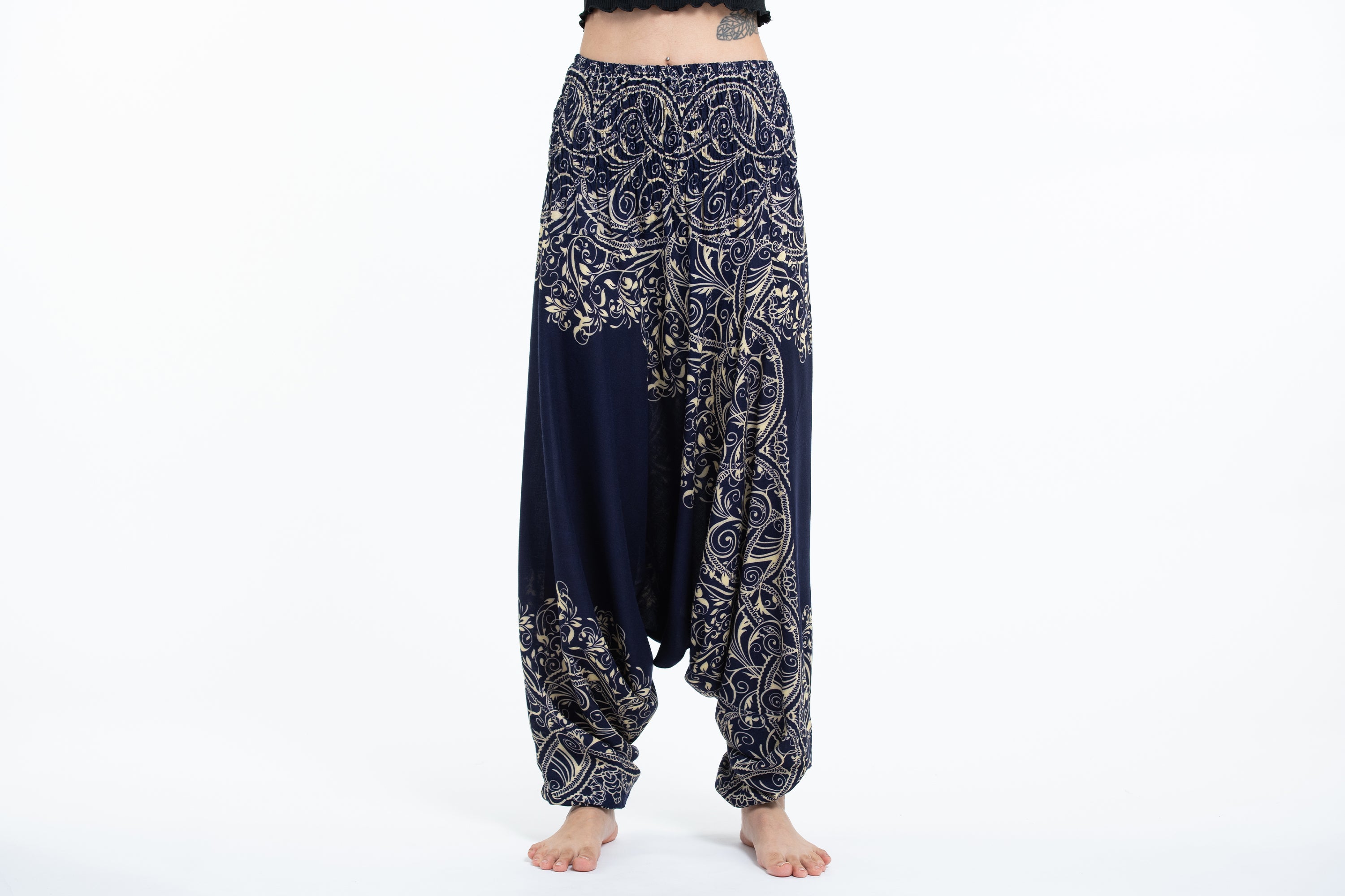 Vines 2-in-1 Jumpsuit Harem Pants in Blue