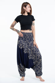 Vines 2-in-1 Jumpsuit Harem Pants in Blue