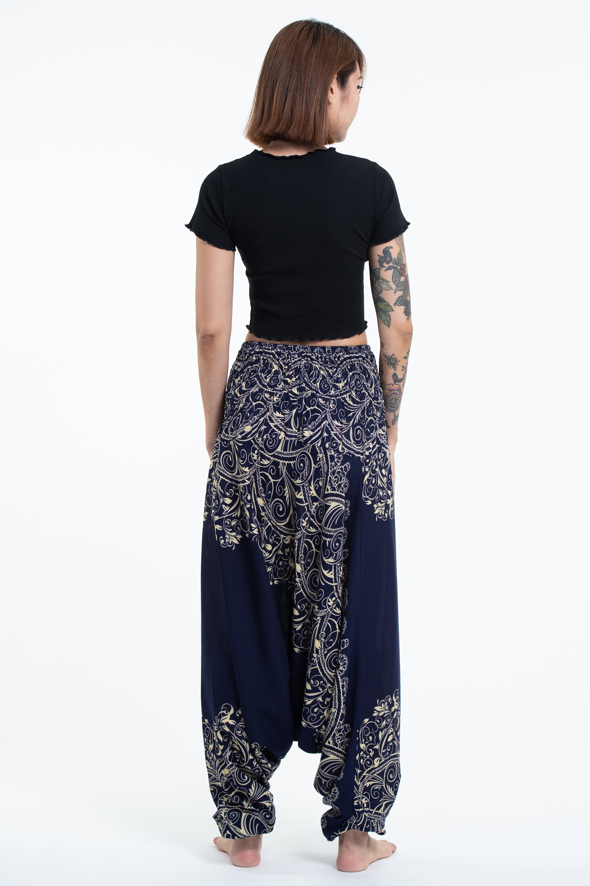 Vines 2-in-1 Jumpsuit Harem Pants in Blue