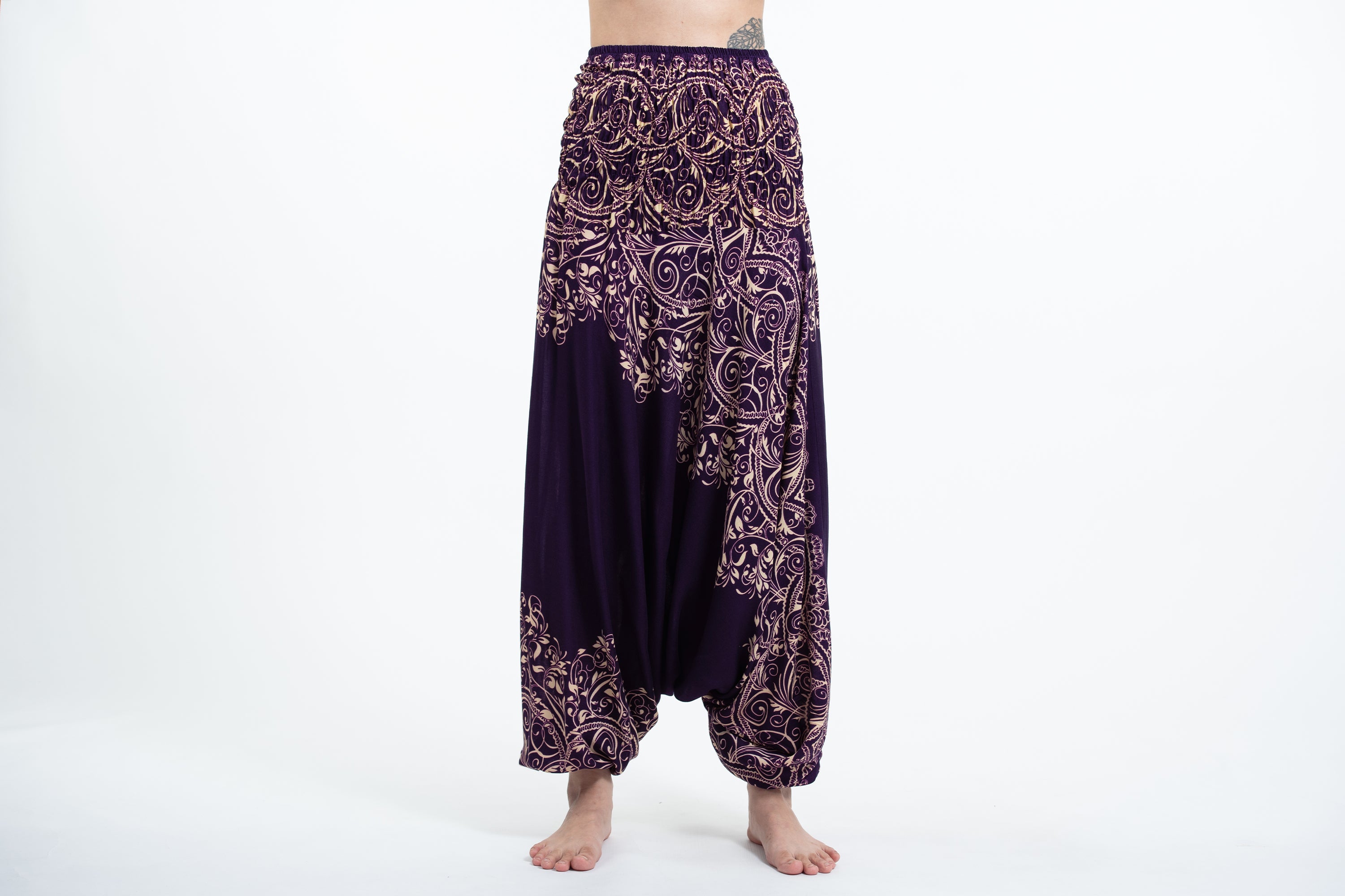 Vines 2-in-1 Jumpsuit Harem Pants in Purple