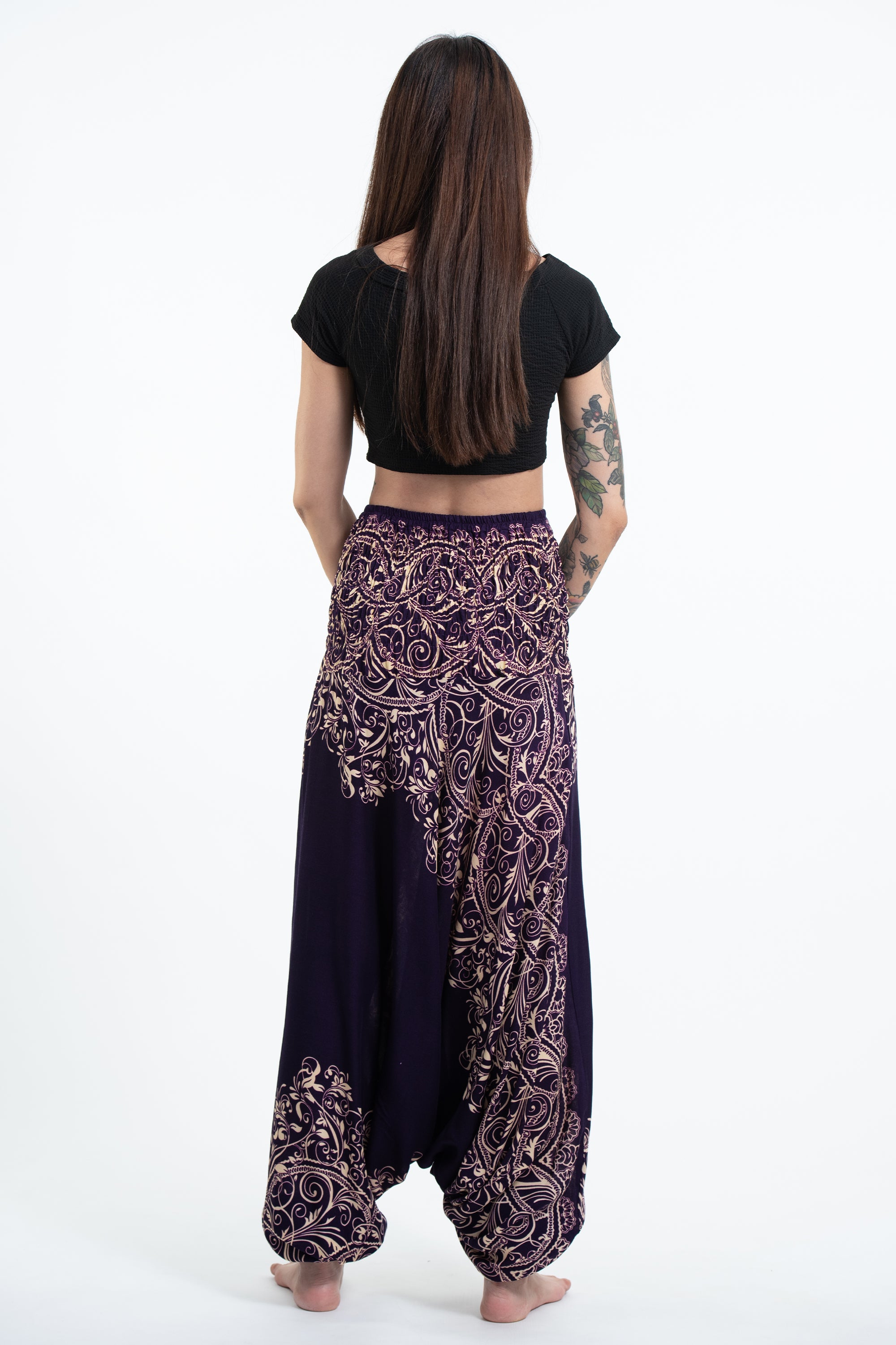 Vines 2-in-1 Jumpsuit Harem Pants in Purple