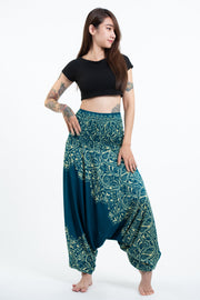 Vines 2-in-1 Jumpsuit Harem Pants in Turquoise