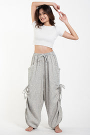 Women's Ribbed Cotton Pants in Blue