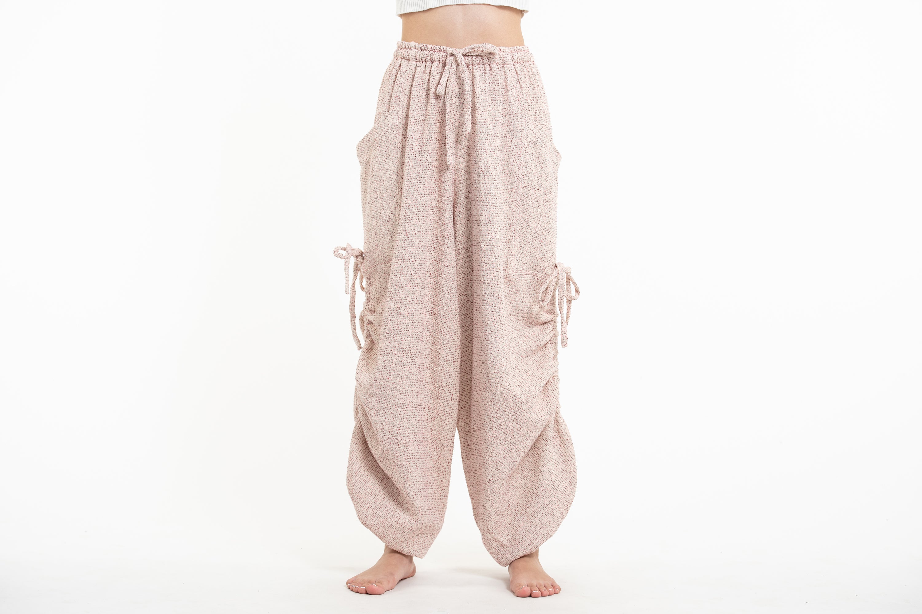 Women's Ribbed Cotton Pants in Pink