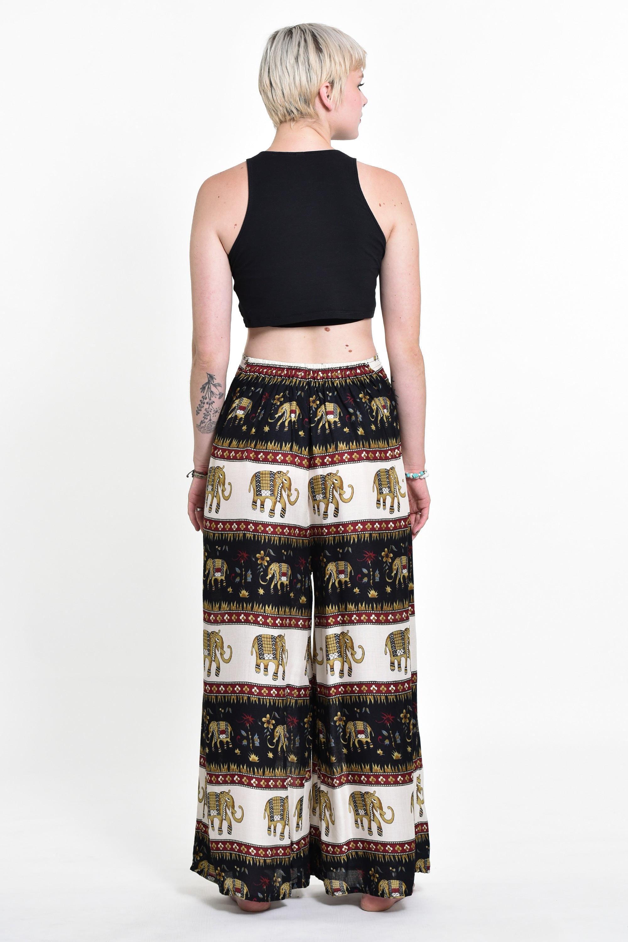 Elephant Bliss Palazzo Style Elephant Pants in Black