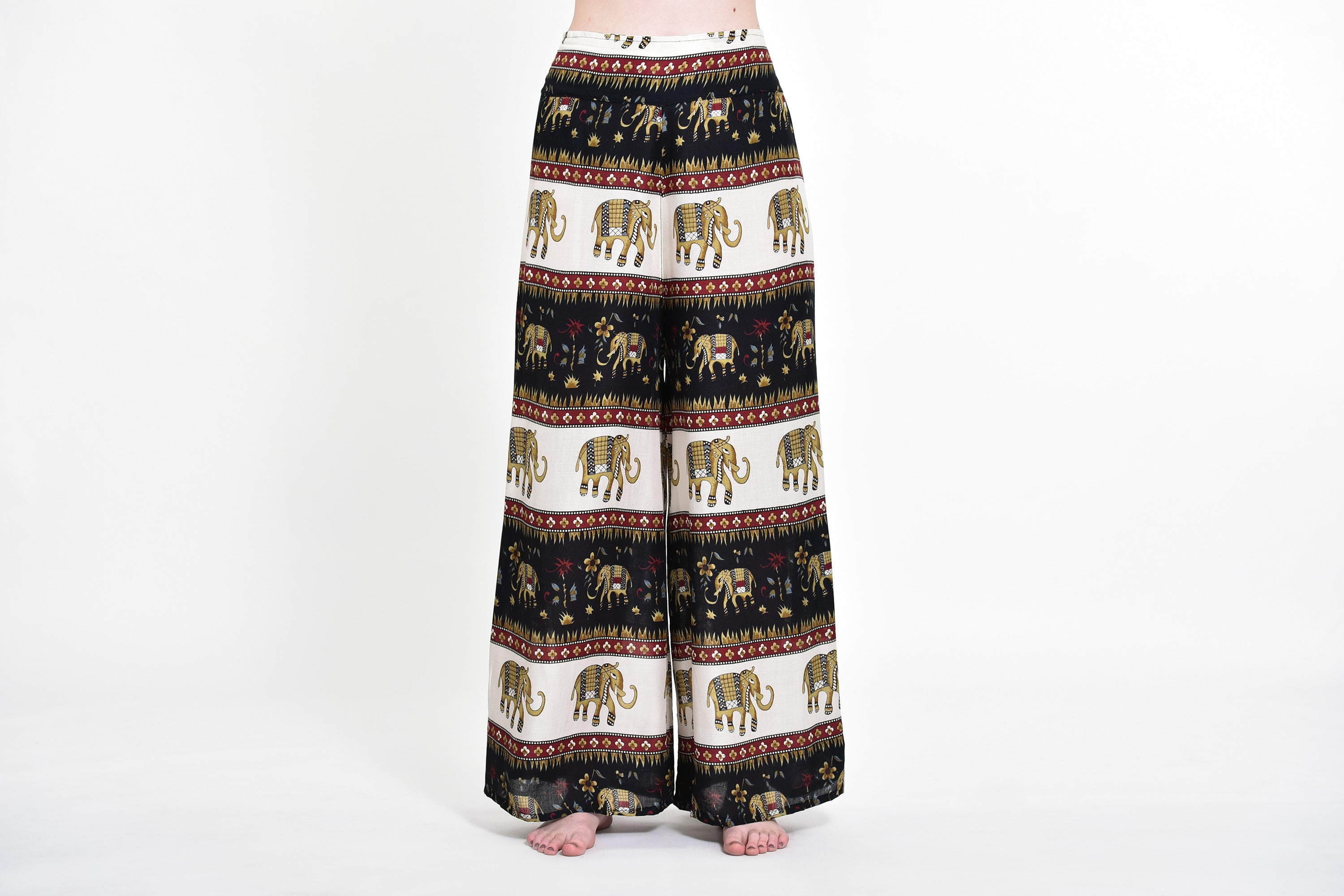 Elephant Bliss Palazzo Style Elephant Pants in Black