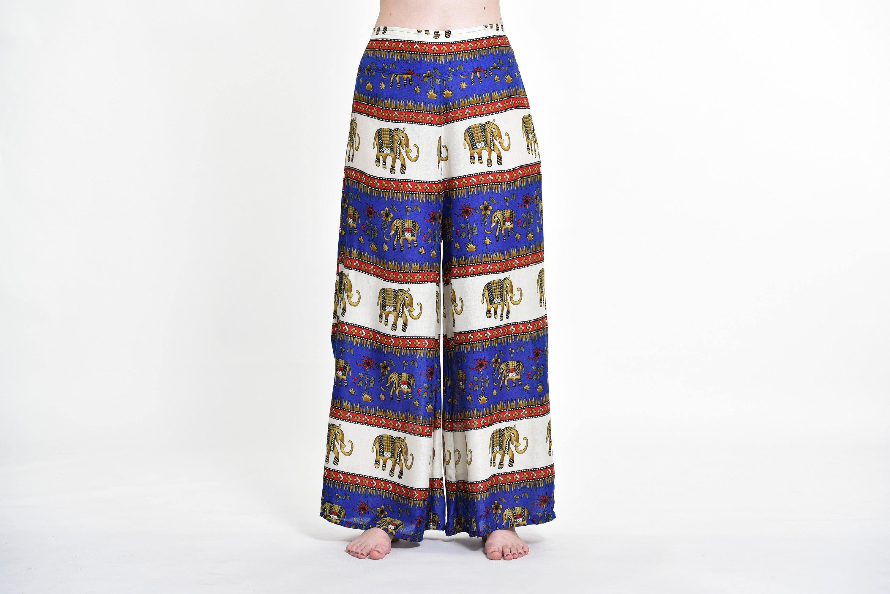 Elephant Bliss Palazzo Style Elephant Pants in Blue