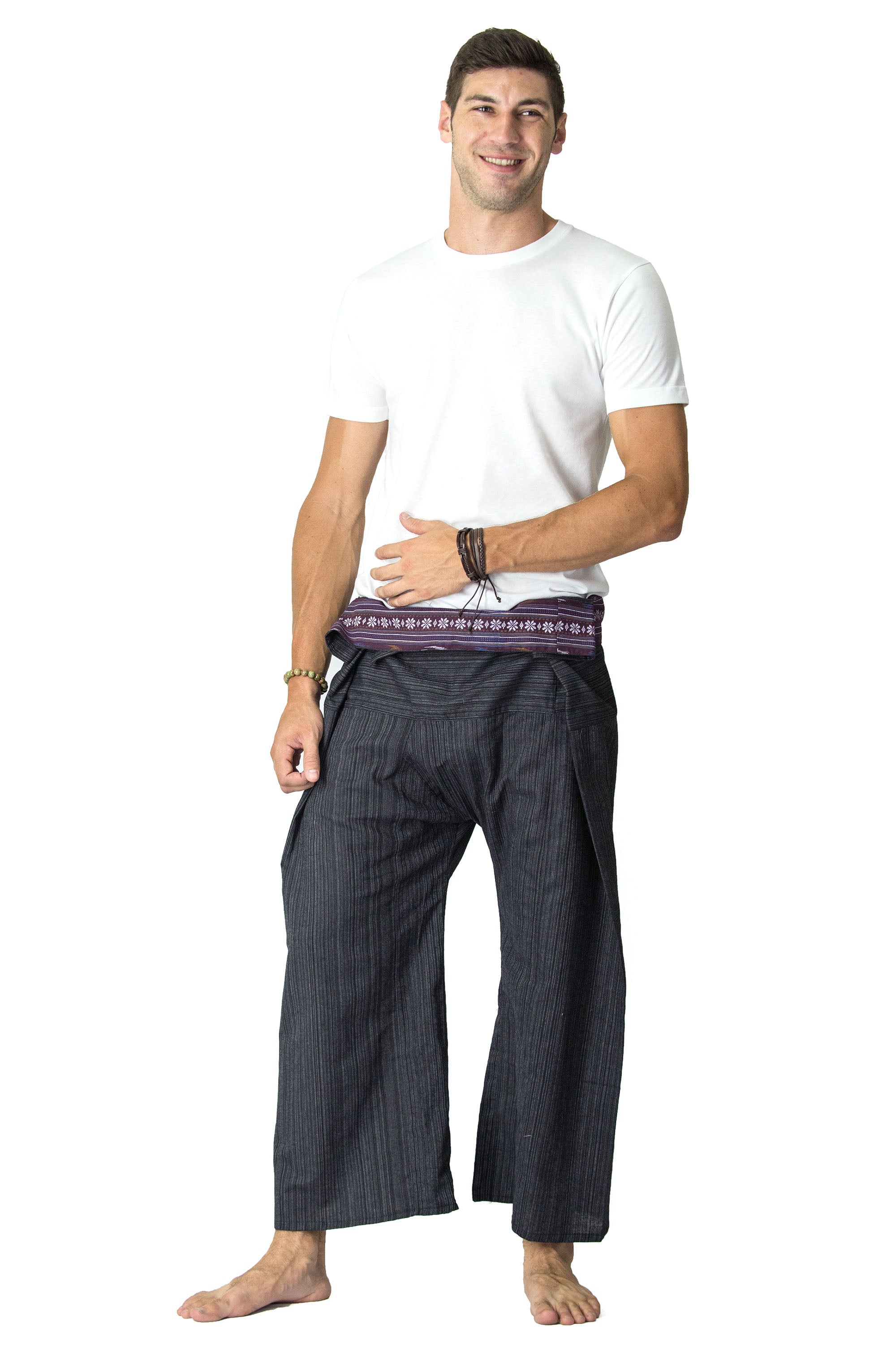 Unisex Thai Fisherman Pants in Black – Harem Pants