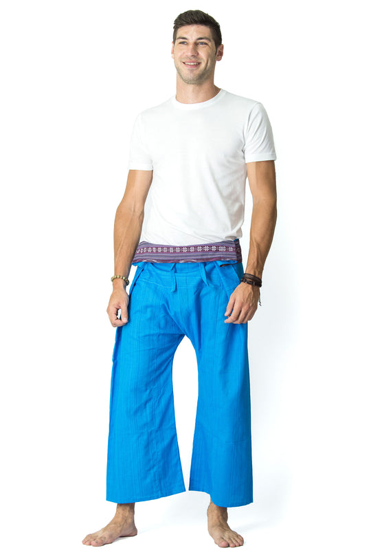 Unisex Thai Fisherman Pants in Sky Blue