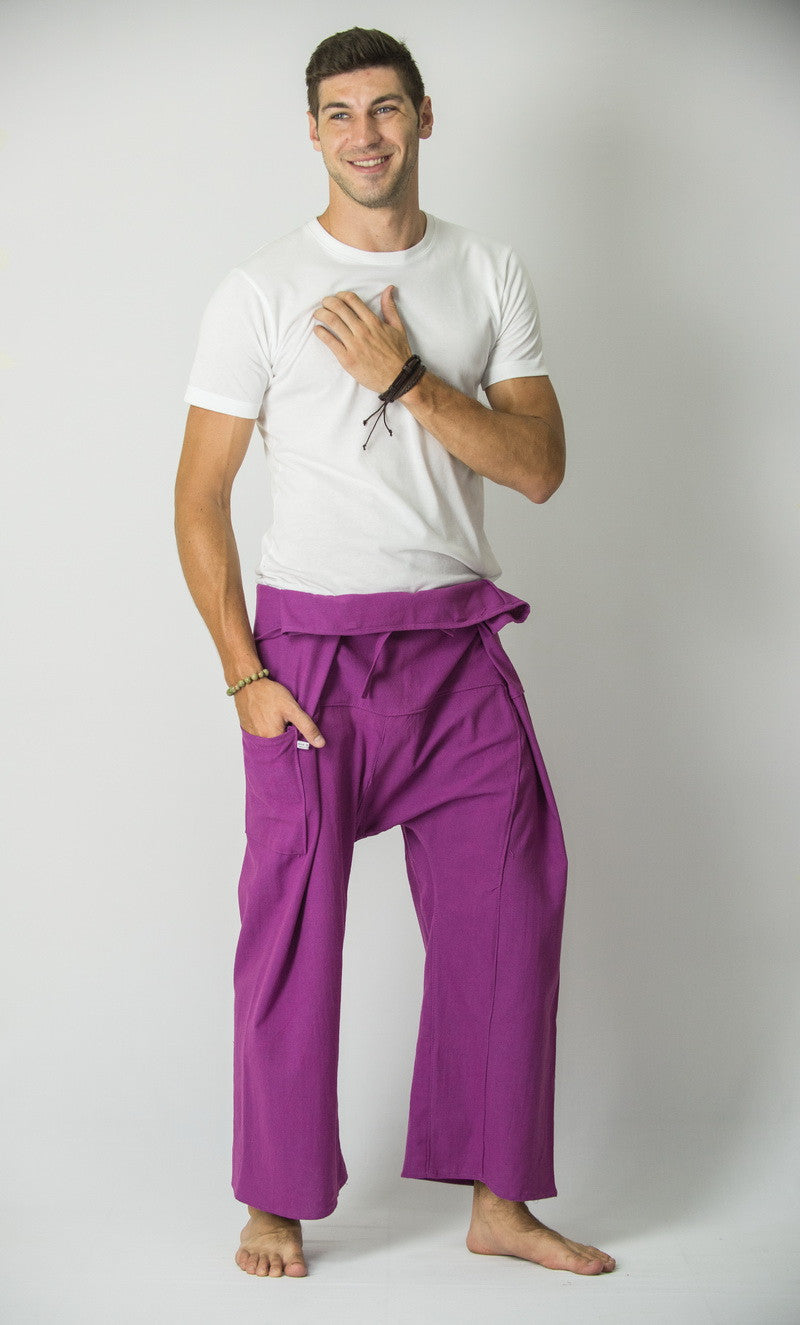 Unisex Thai Fisherman Pants in Magenta
