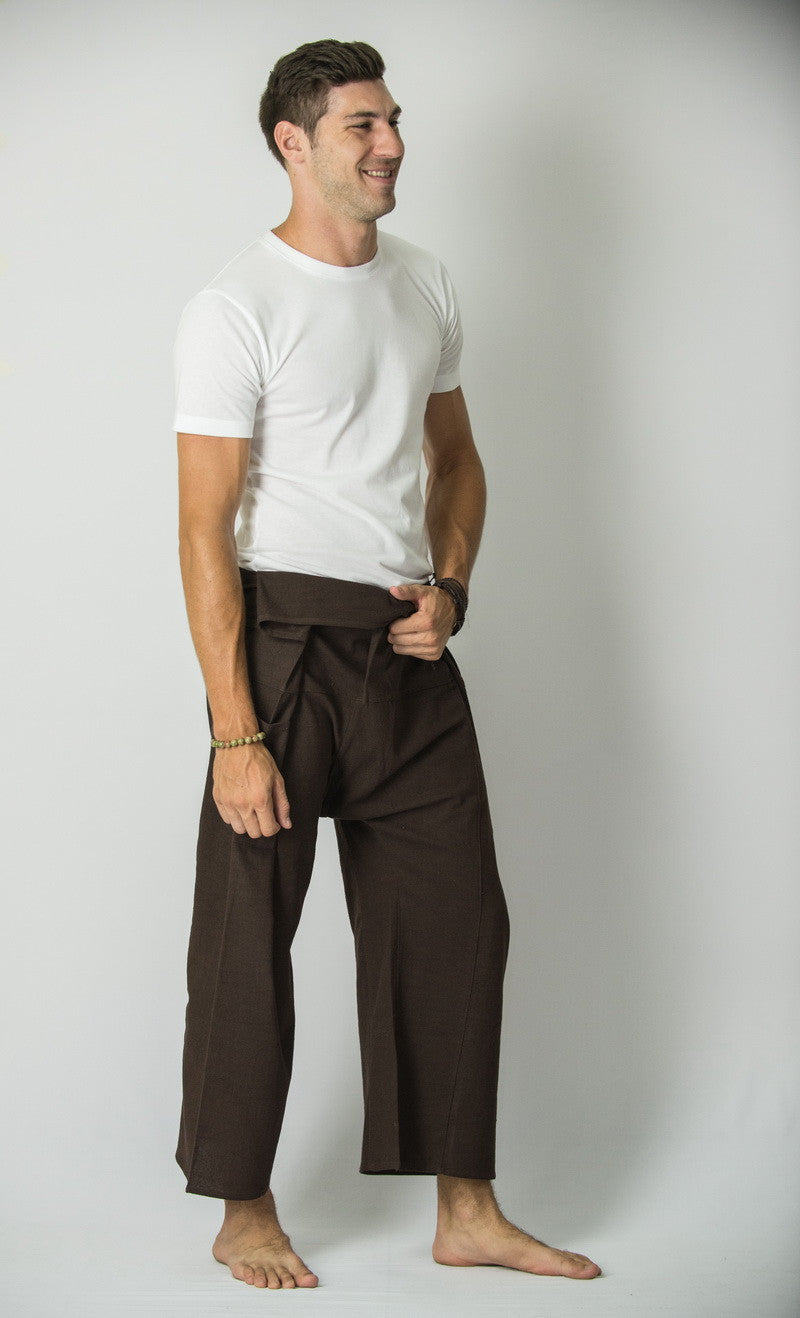 Unisex Thai Fisherman Pants in Chocolate