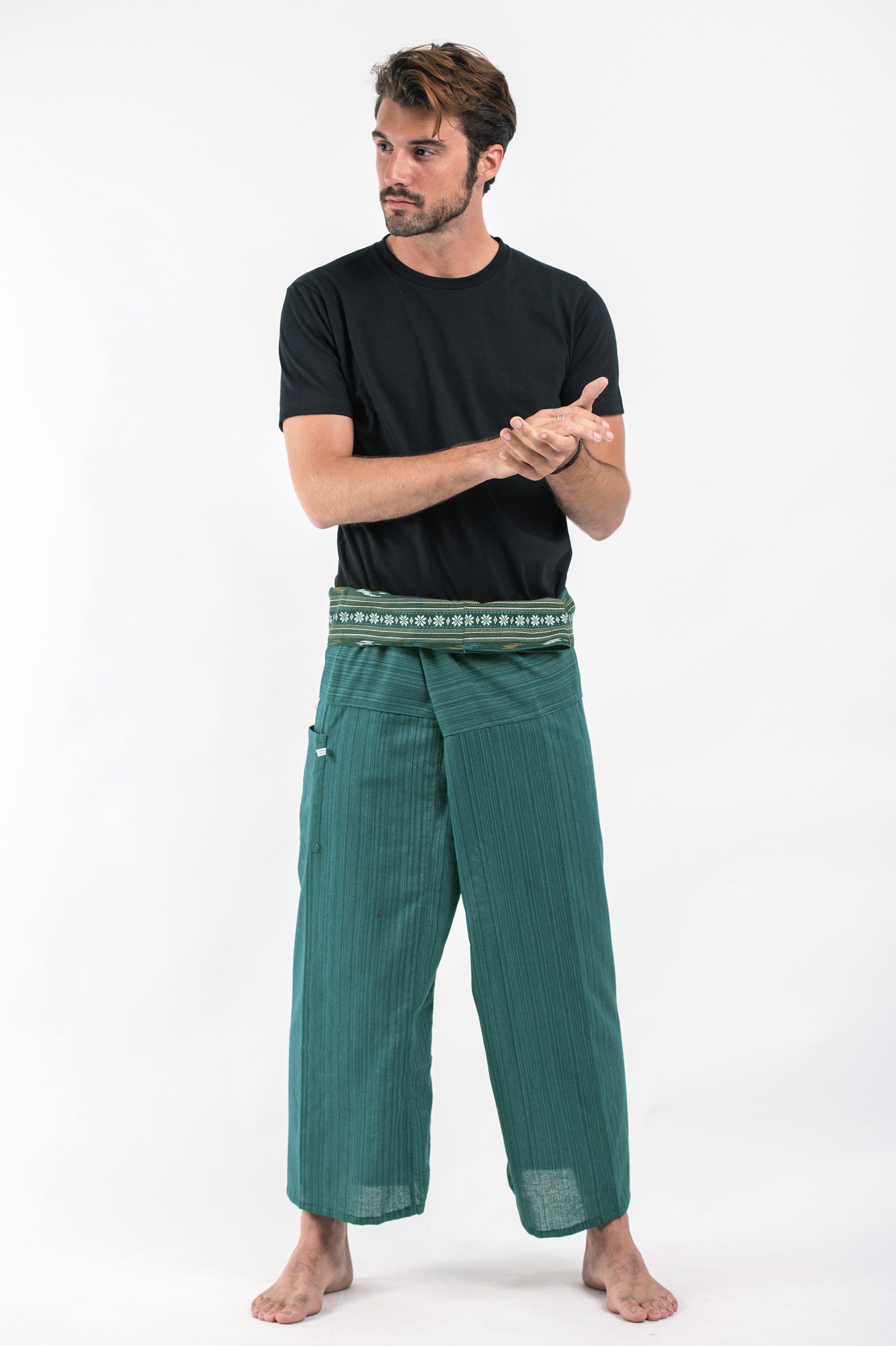 Unisex Thai Fisherman Pants in Teal