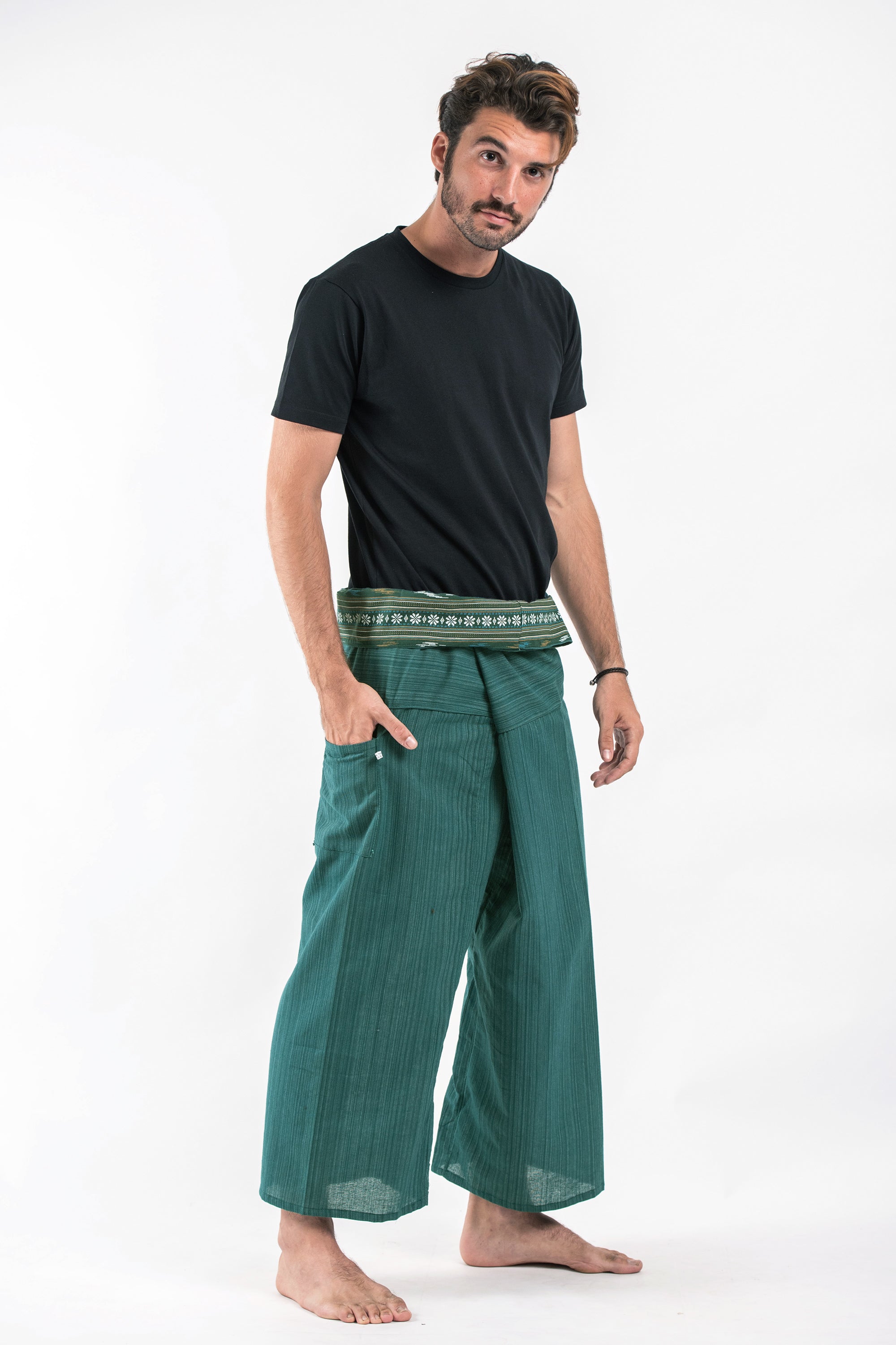 Unisex Thai Fisherman Pants in Teal
