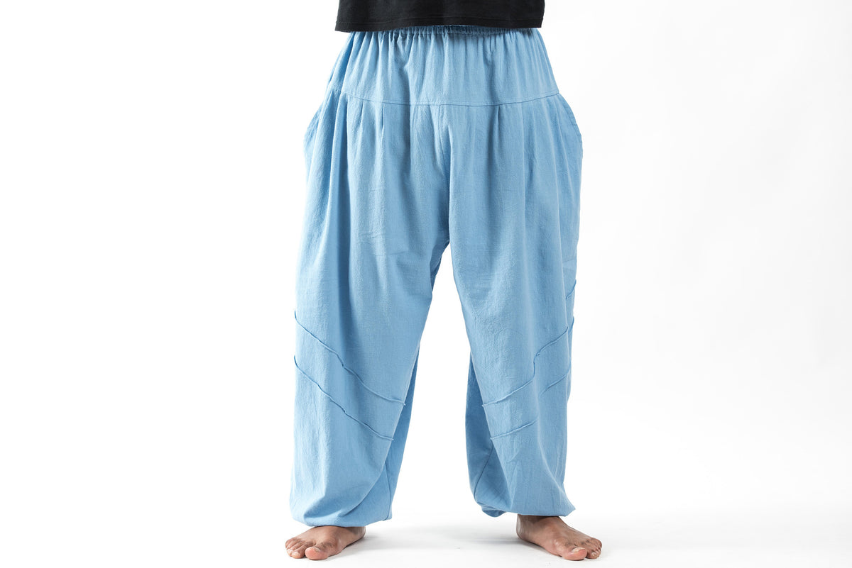 Genie Men's Cotton Harem Pants in Light Blue