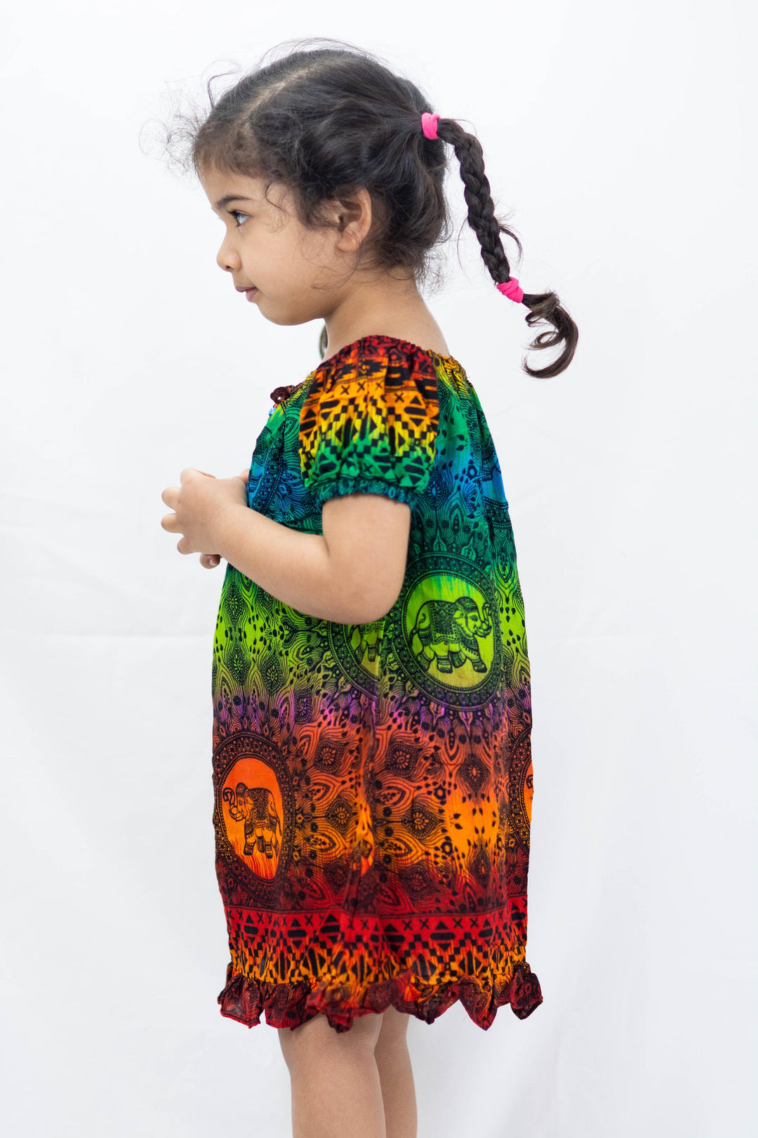 Kids Rainbow Elephant Dress in Orange. Free International Shipping on ...