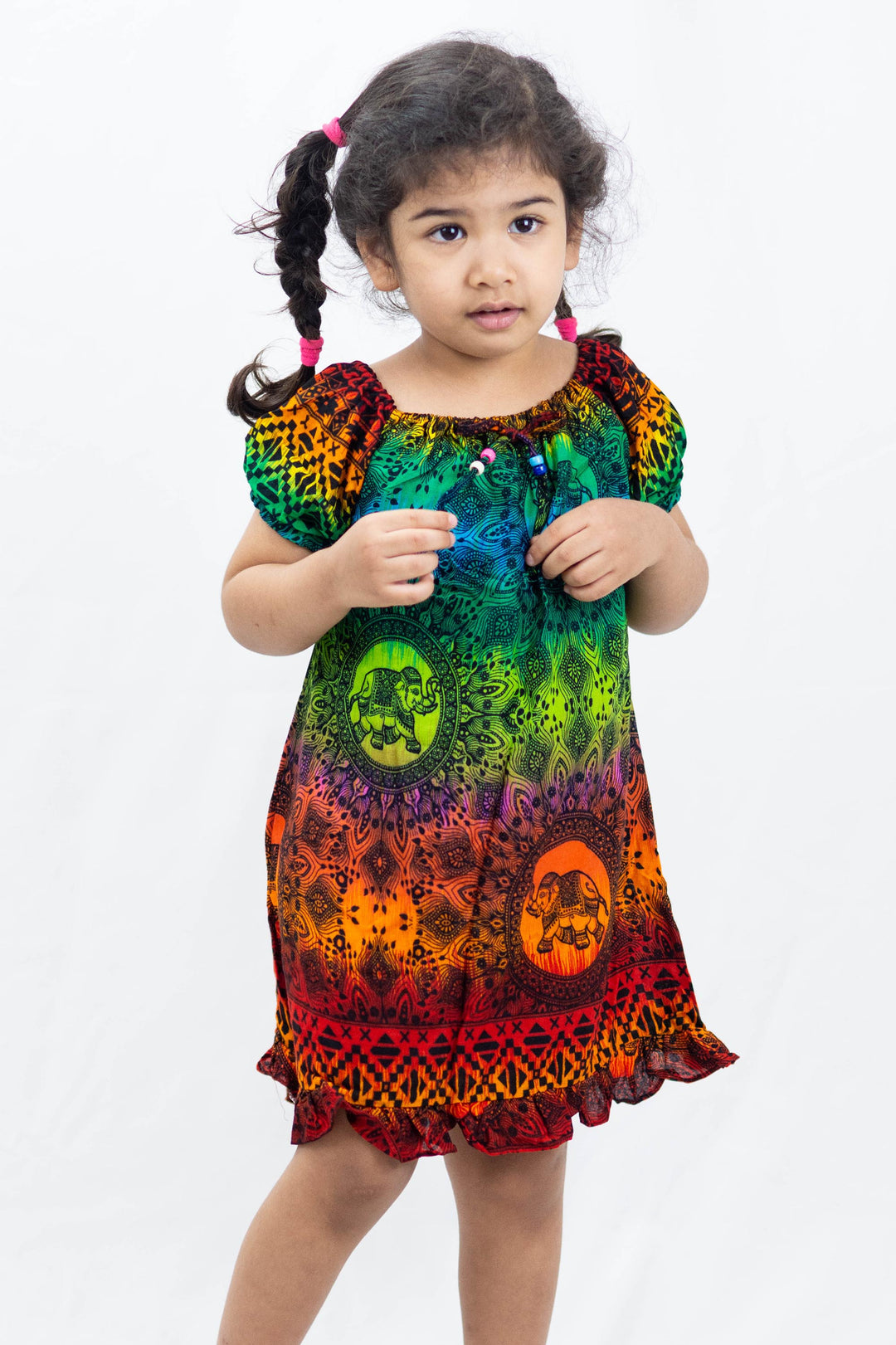 Kids Rainbow Elephant Dress in Orange. Free International Shipping on ...