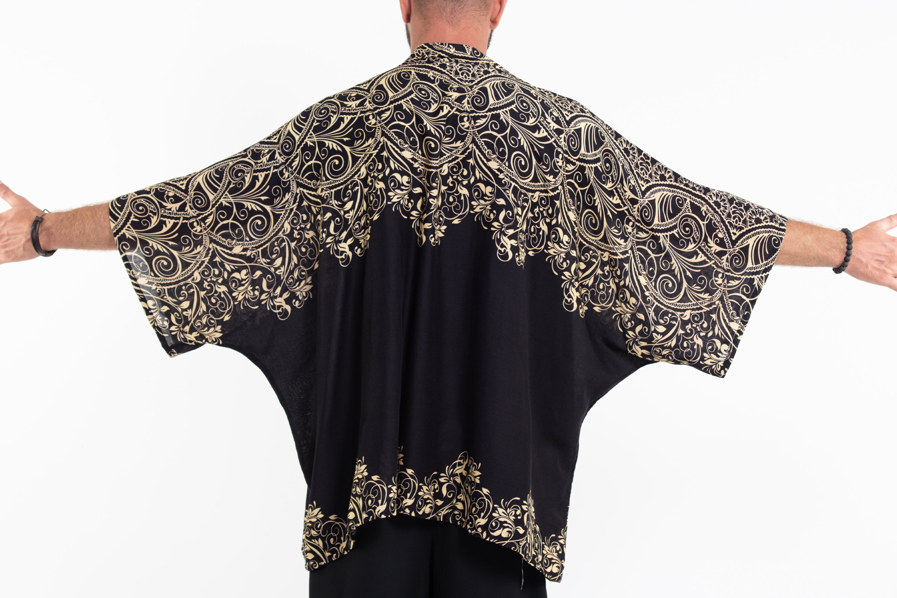 Vines Kimono Cardigan in Black