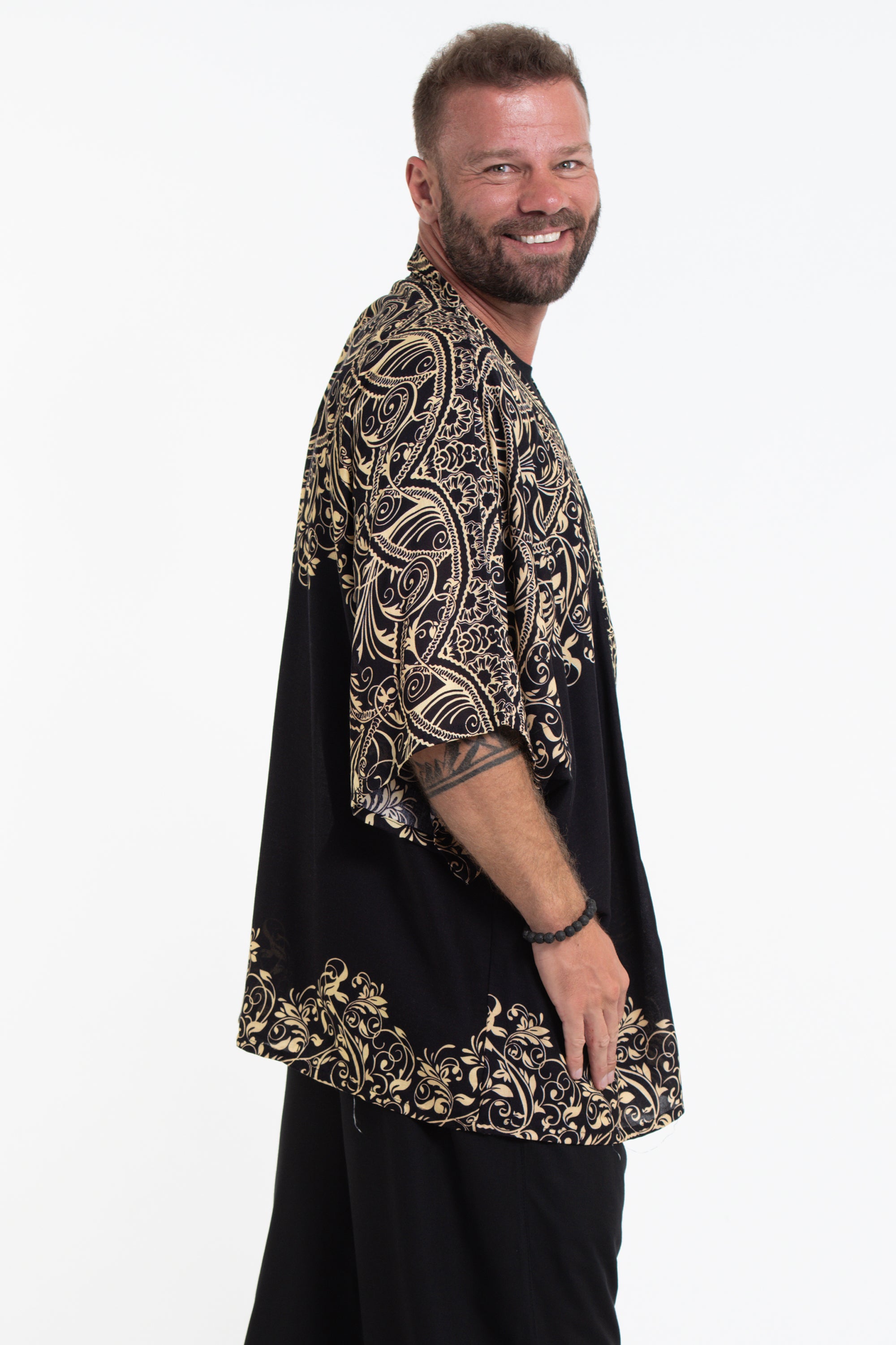 Vines Kimono Cardigan in Black