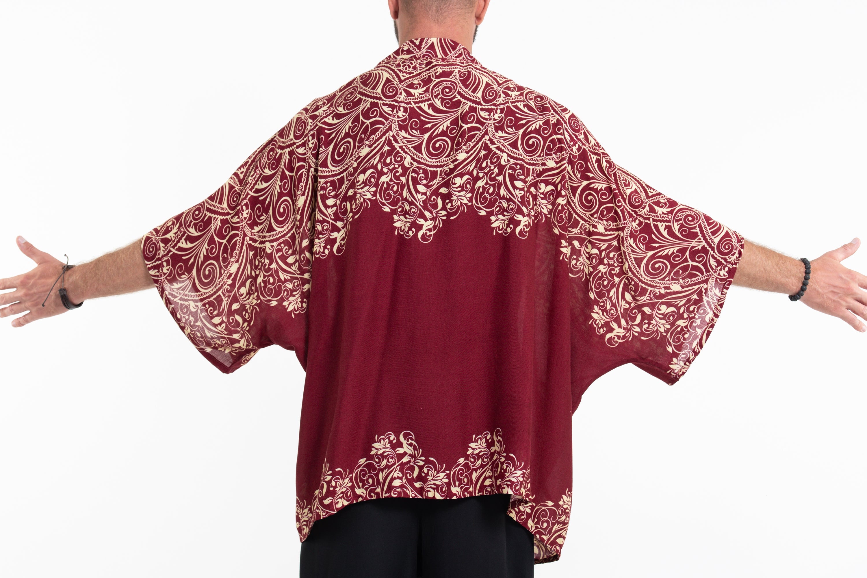 Vines Kimono Cardigan in Red