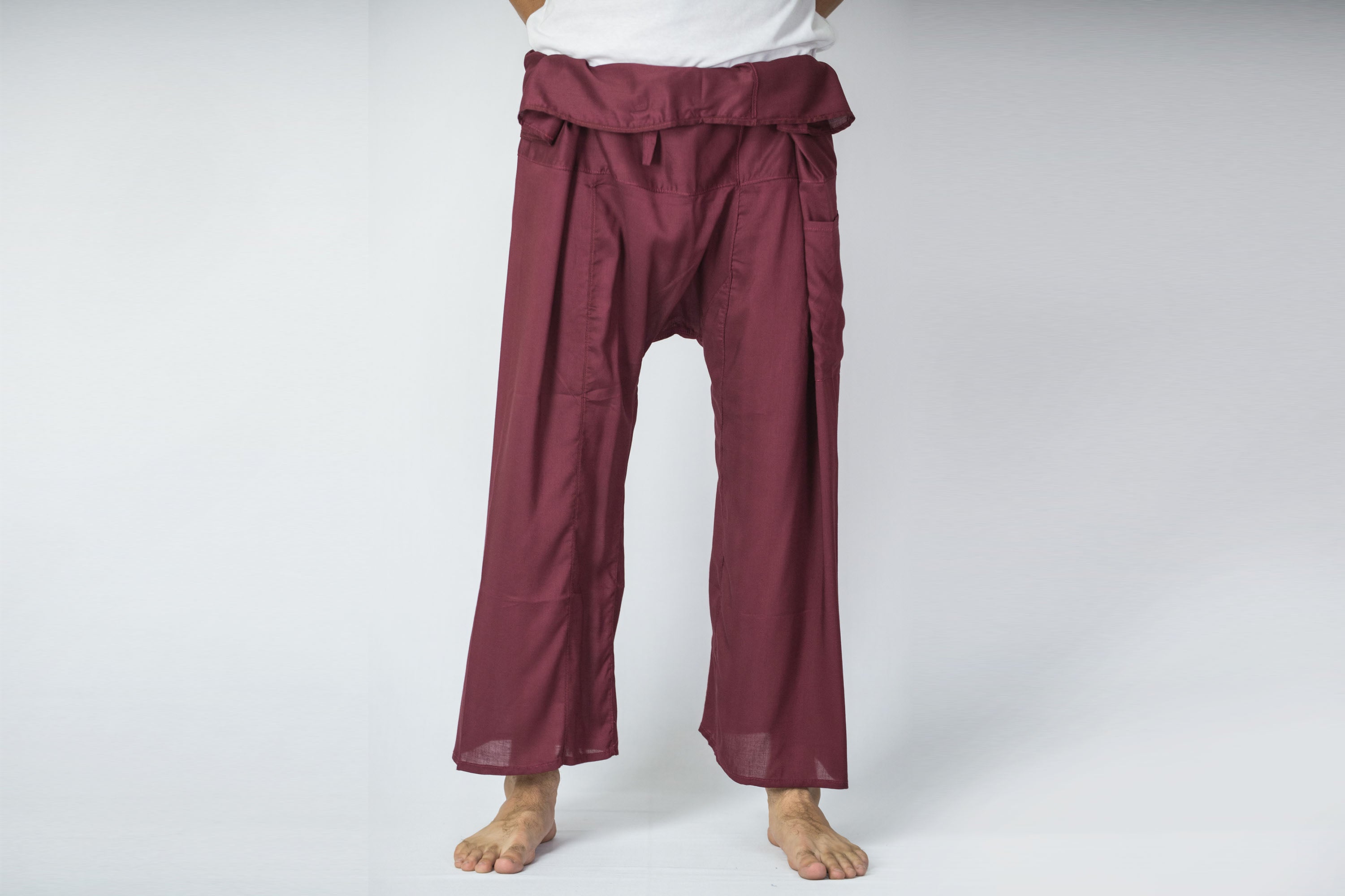 Unisex Thai Fisherman Pants in Maroon